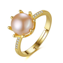 18K Gold Plated Sterling Silver Finger Freshwater Pearl Rings